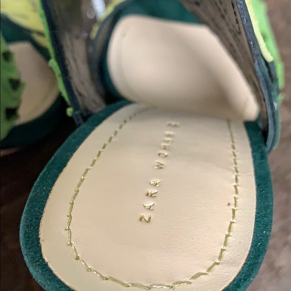 ZARA WRAP-AROUND LEATHER LEAF SANDALS - Picture 13 of 16